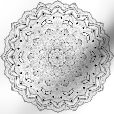 Black and White Detailed Mandala 