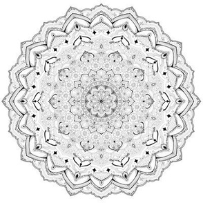 Black and White Detailed Mandala 