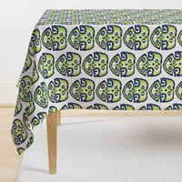 Lime punch Monstera Kilim N1 (Pantone color 2018)