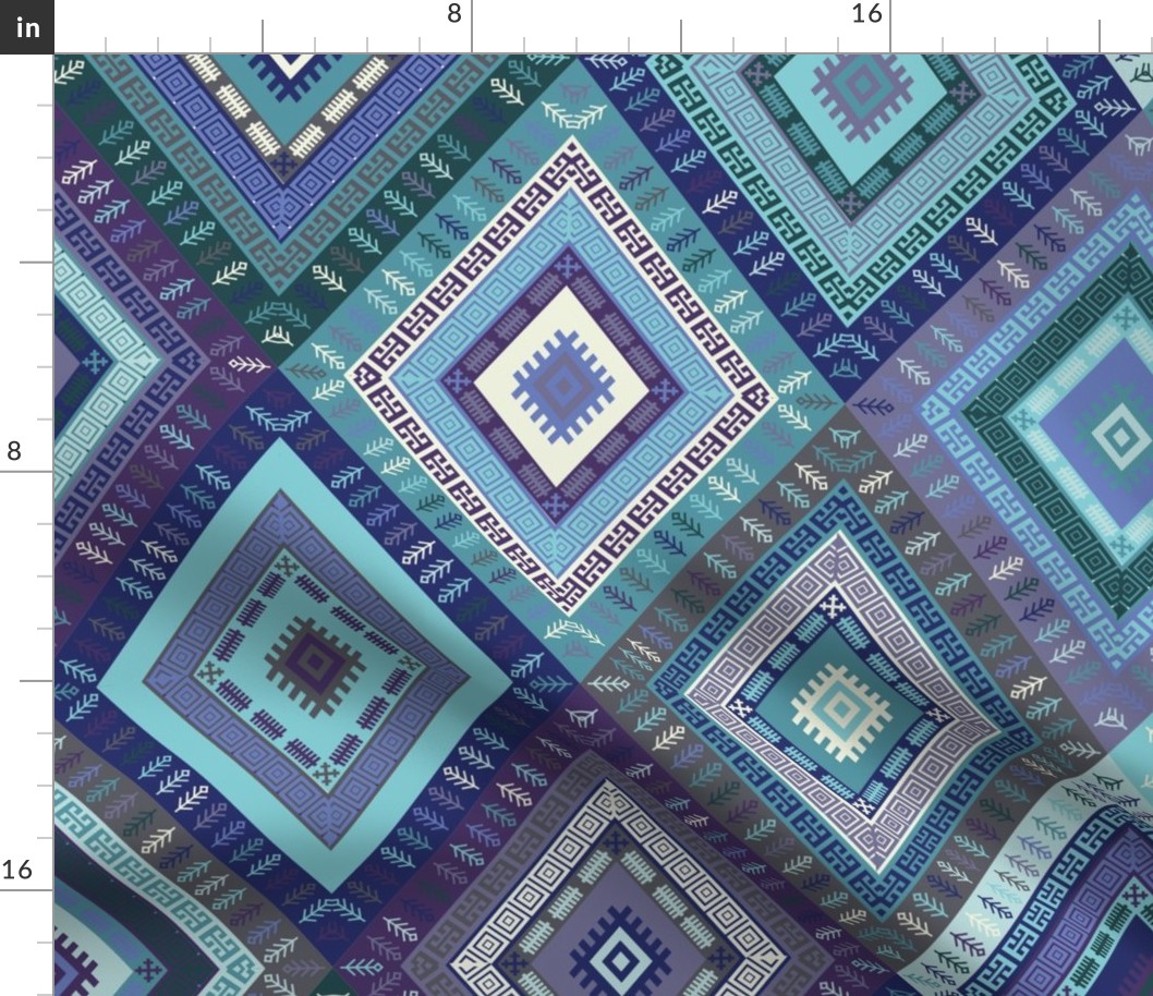 Kilim Diamonds - blues