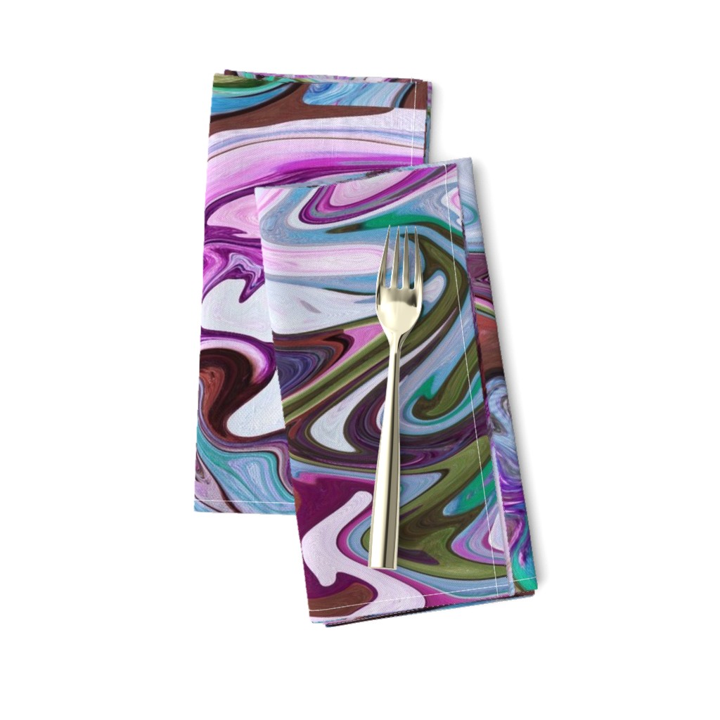 BNS2 - LG - Marbled Mystery Swirls  in Purple - Lavender - Aqua - Turquoise - Olive Green