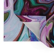 BNS2 - LG - Marbled Mystery Swirls  in Purple - Lavender - Aqua - Turquoise - Olive Green