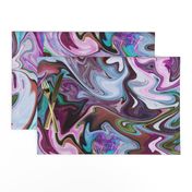 BNS2 - LG - Marbled Mystery Swirls  in Purple - Lavender - Aqua - Turquoise - Olive Green