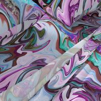 BNS2 - LG - Marbled Mystery Swirls  in Purple - Lavender - Aqua - Turquoise - Olive Green