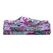 BNS2 - LG - Marbled Mystery Swirls  in Purple - Lavender - Aqua - Turquoise - Olive Green