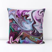 BNS2 - LG - Marbled Mystery Swirls  in Purple - Lavender - Aqua - Turquoise - Olive Green