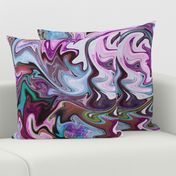 BNS2 - LG - Marbled Mystery Swirls  in Purple - Lavender - Aqua - Turquoise - Olive Green