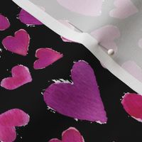 Valentines Day Love Hearts on Black