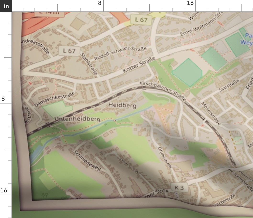 Solingen map, Germany yd