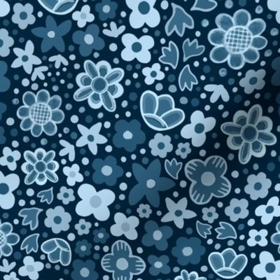 Floral Whimsy Blue