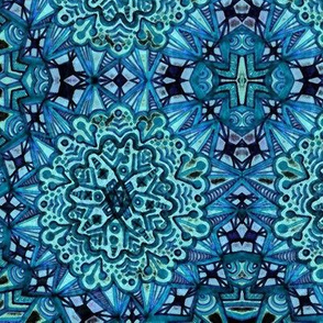 Blue Mirrored Mandala