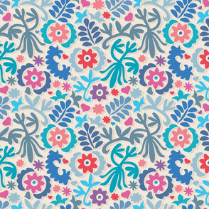 Khiva Blue Bold beige background