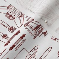 F-18 Blueprints Red // Small