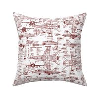 F-18 Blueprints Red // Small