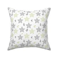Twinkle twinkle little star cute baby nursery or christmas theme print in black white and olive green night