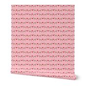 whippet love hearts cute dog breed fabric pink