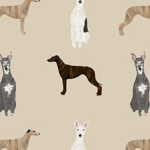 whippet simple dog breed fabric tan