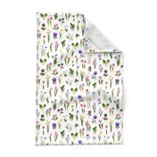 rainbow of spring flowers Spoonflower limited edition tea towel