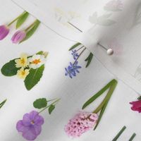 rainbow of spring flowers Spoonflower limited edition tea towel