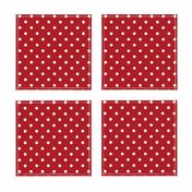 Small White Polka Dots on Dark Red