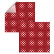 Small White Polka Dots on Dark Red