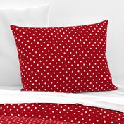 Small White Polka Dots on Dark Red