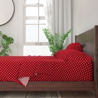 Small White Polka Dots on Dark Red