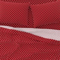 Small White Polka Dots on Dark Red