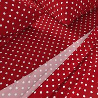 Small White Polka Dots on Dark Red