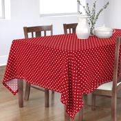 Small White Polka Dots on Dark Red