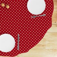 Small White Polka Dots on Dark Red