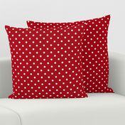 Small White Polka Dots on Dark Red