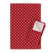 Small White Polka Dots on Dark Red