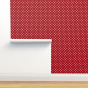 Small White Polka Dots on Dark Red