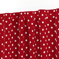 Small White Polka Dots on Dark Red