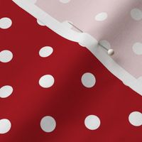 Small White Polka Dots on Dark Red