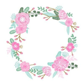 7" floral wreath - pink