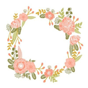 7" floral wreath - peach