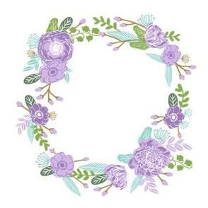 7" floral wreath - purple