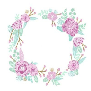 7" floral wreath - mauve