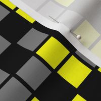 Large Mosaic Squares in Black, Yellow, and Medium Gray