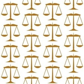 1.5 Inch Matte Antique Gold Scales of Justice on White