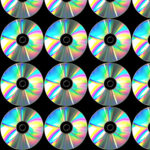 rainbow colorful multi colored iridescent chrome holographic CD compact discs optical dvd pop art modern electronics circles round