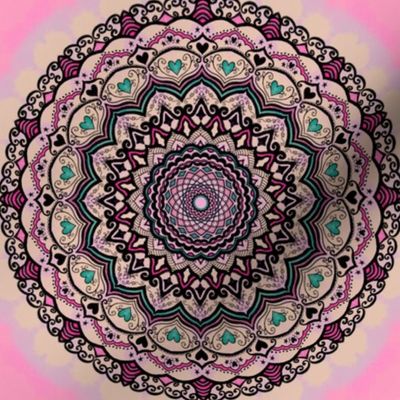 Mandala Pink Sweetheart Watercolor