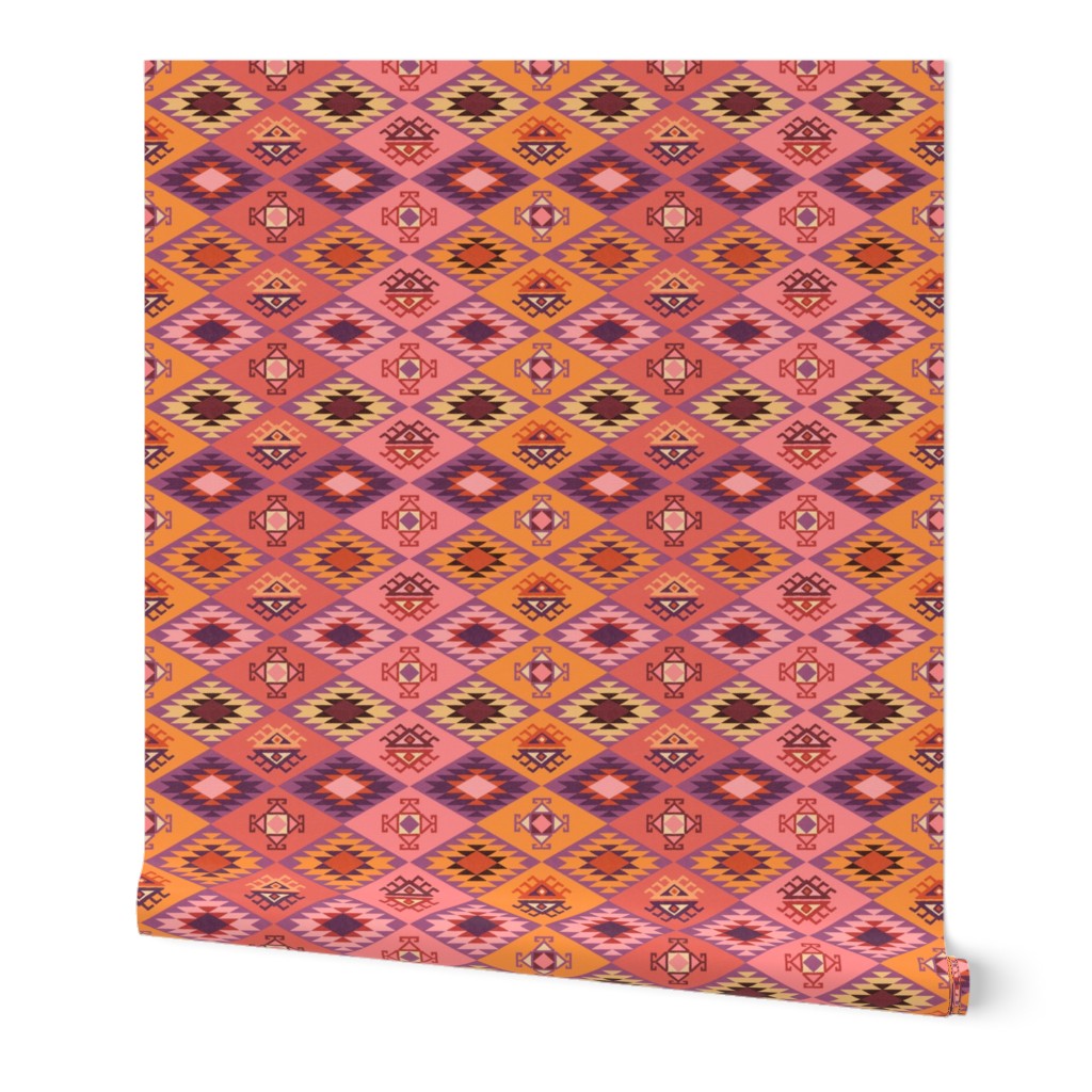   Diamond Kilim - Pink - Texture