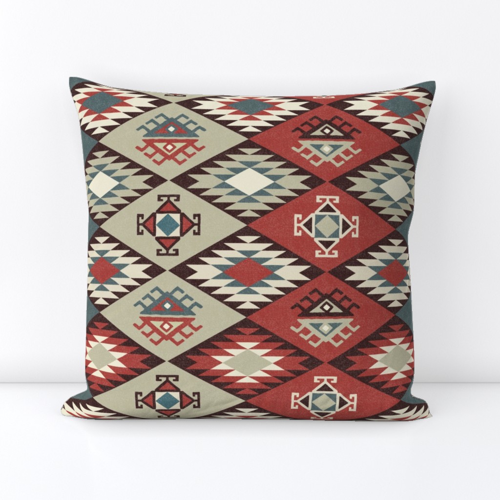 Diamond Kilim - Vintage American - Texture