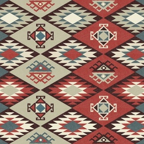 Diamond Kilim - Vintage American - Texture