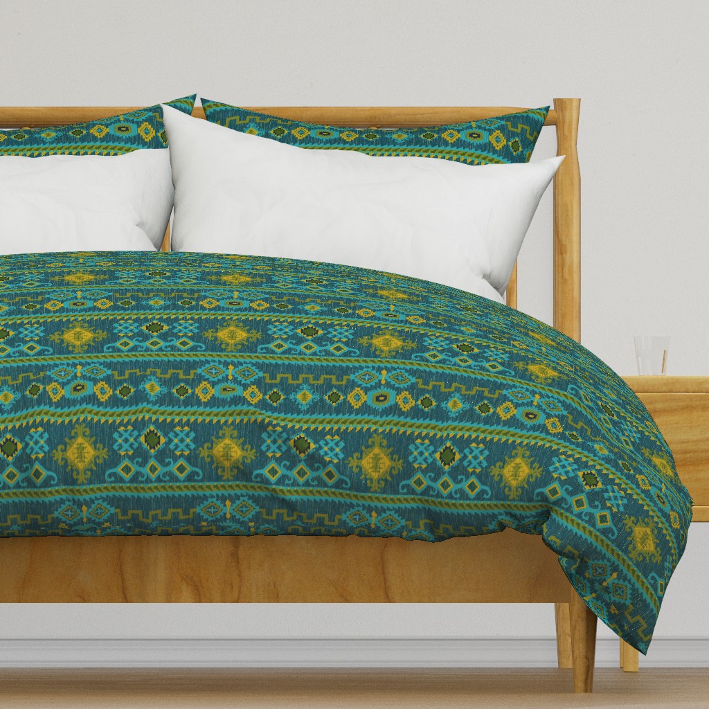 Kilim in ocean tones