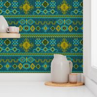 Kilim in ocean tones