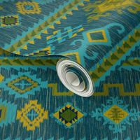 Kilim in ocean tones